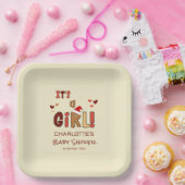 It's a Girl! Christmas Santa Hat Baby Shower ペーパープレート (パーティー)