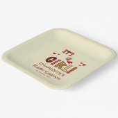 It's a Girl! Christmas Santa Hat Baby Shower ペーパープレート (傾斜あり)