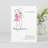 It's a Girl, Coedベビーシャワー招待状、5x7 招待状 (スタンド正面)