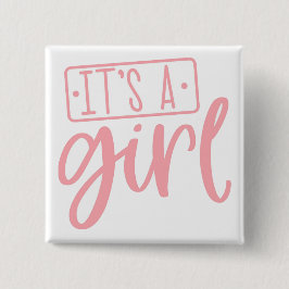 It's a Girl Cute Celebration Button 缶バッジ