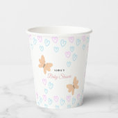 It's a Girl Cute handdrawn butterflies Baby Shower 紙コップ (裏面)