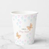 It's a Girl Cute handdrawn butterflies Baby Shower 紙コップ (正面)
