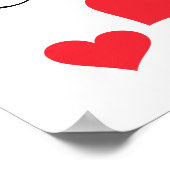 It's A Girl! - Cute Red Hearts Custom Baby Shower ポスター (角)