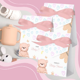 It's a Girl Cute Teddy Bear Baby Shower Cartoon フェイバーボックス