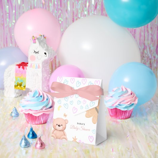 It's a Girl Cute Teddy Bear Baby Shower Cartoon  フェイバーボックス (パーティー)