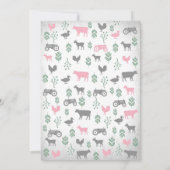 It's A Girl Farm Tractor Baby Shower Invitation 招待状 (裏面)