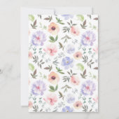 i'ts a Girl Floral Baby Shower pink and purple Inv 招待状 (裏面)