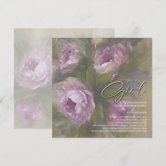 It's A Girl - Invitation 招待状 (正面/裏面)