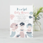 Its a Girl Mermaid Baby shower招待状 招待状 (スタンド正面)