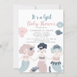 Its a Girl Mermaid Baby shower招待状 招待状