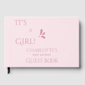It's A Girl! Minimalism Pastel Pink Baby Shower ゲストブック (正面)