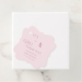 It's A Girl! Minimalism Pastel Pink Baby Shower フェイバータグ (インサイチュ)