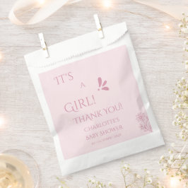 It's A Girl! Minimalism Pastel Pink Baby Shower フェイバーバッグ