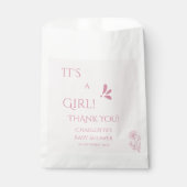 It's A Girl! Minimalism Pastel Pink Baby Shower フェイバーバッグ (正面)