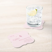 It's A Girl! Minimalism Pastel Pink Baby Shower ペーパーコースター (インサイチュ)