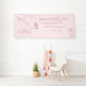 It's A Girl! Minimalism Pastel Pink Baby Shower 横断幕 (インサイチュ)