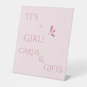 It's A Girl! Minimalism Pastel Pink Cards & Gifts 台座サイン (正面)