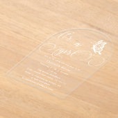 It's A Girl Modern Minimal Butterfly Baby Shower アクリル招待状 (レイダウン)