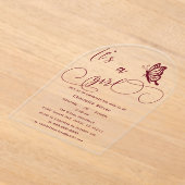 It's A Girl Modern Minimal Butterfly Baby Shower アクリル招待状 (レイダウン)