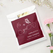 It's A Girl Modern Minimal Butterfly Baby Shower フェイバーバッグ (封をした状態)