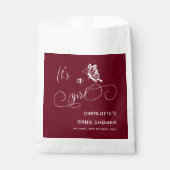 It's A Girl Modern Minimal Butterfly Baby Shower フェイバーバッグ (正面)