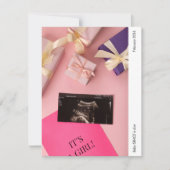 It's a Girl Photo Baby Announcement Card (正面)