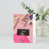 It's a Girl Photo Baby Announcement Card (スタンド正面)