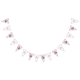 It's a Girl | Pink Baby and Puppy Baby Shower バンティングフラッグ