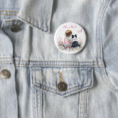 It's a Girl | Pink Baby and Puppy Baby Shower 缶バッジ (インサイチュ)