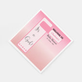 It's A Girl! Pink Gradient Cute Baby Shower スタンダードランチョンナプキン (角)