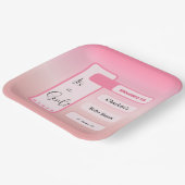 It's A Girl! Pink Gradient Cute Baby Shower ペーパープレート (傾斜あり)