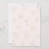 It's a Girl Pink Hand Drawn Baby Shower 招待状 (裏面)