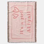 It's a Girl, Pink, New family member スローブランケット (正面縦)