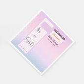 It's A Girl! Purple Gradient Cute Baby Shower スタンダードランチョンナプキン (角)