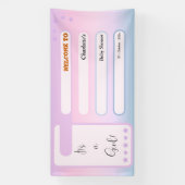 It's A Girl! Purple Gradient Cute Baby Shower 横断幕 (縦)