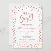 It's a Girl Rose Gold Baby Shower Invitation 招待状 (正面)