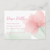 It's a Girl Soft Blush Pink Flowers Diaper Raffle エンクロージャーカード (正面)