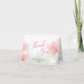 It's a Girl Soft Blush Pink Flowers Welcome Sign サンキューカード (正面)