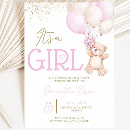 It's a Girl We Can Bearly Wait ベビーシャワー 招待状