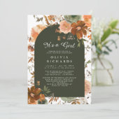 It's A Girl Wildflower Floral Baby Shower 招待状 (スタンド正面)