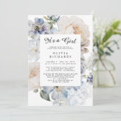 It's A Girl Wildflower Floral Baby Shower 招待状 (スタンド正面)