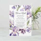 It's A Girl Wildflower Floral Baby Shower 招待状 (スタンド正面)