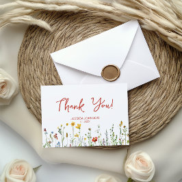 It's a Girl with Spring Flowers Baby Shower サンキューカード