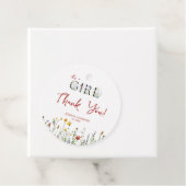 It's a Girl with Spring Flowers Baby Shower フェイバータグ (インサイチュ)