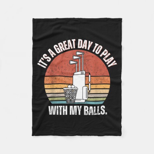 It's A Good Day To Play With My Funny Men Golf  フリースブランケット (正面)
