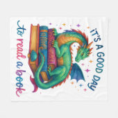 It's A Good Day To Read A Book  フリースブランケット (正面(横))