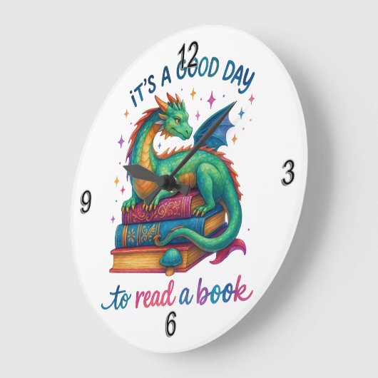 It's A Good Day To Read A Book ラージ壁時計 (傾斜)