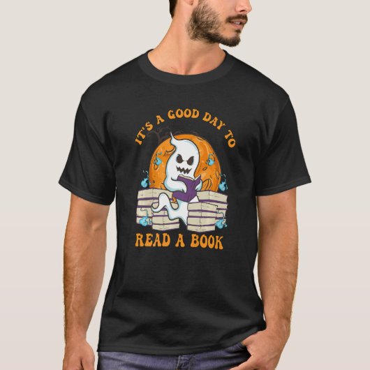 It's A Good Day To Read A Book Ghost Reading Book Tシャツ (正面)