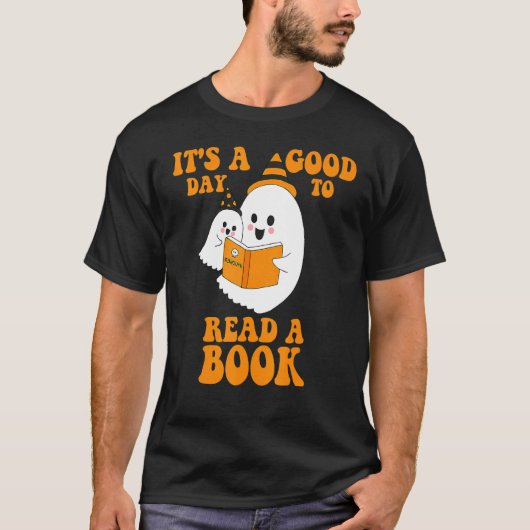It's A Good Day To Read A Book Ghost Reading Book Tシャツ (正面)