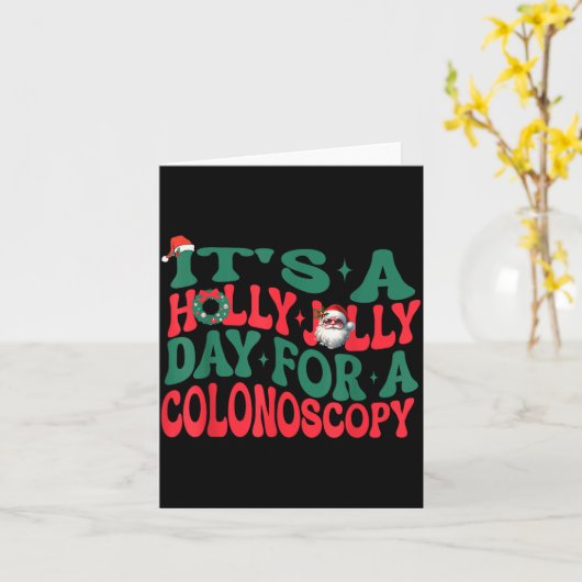 It's A Holly Xmas Jolly Day For A Colonoscopy Chri カード (黄色い花)